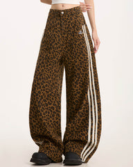 Wild Aura Leopard Print Wide-Leg Pants