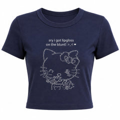 Lipgloss Kitty Crop Top