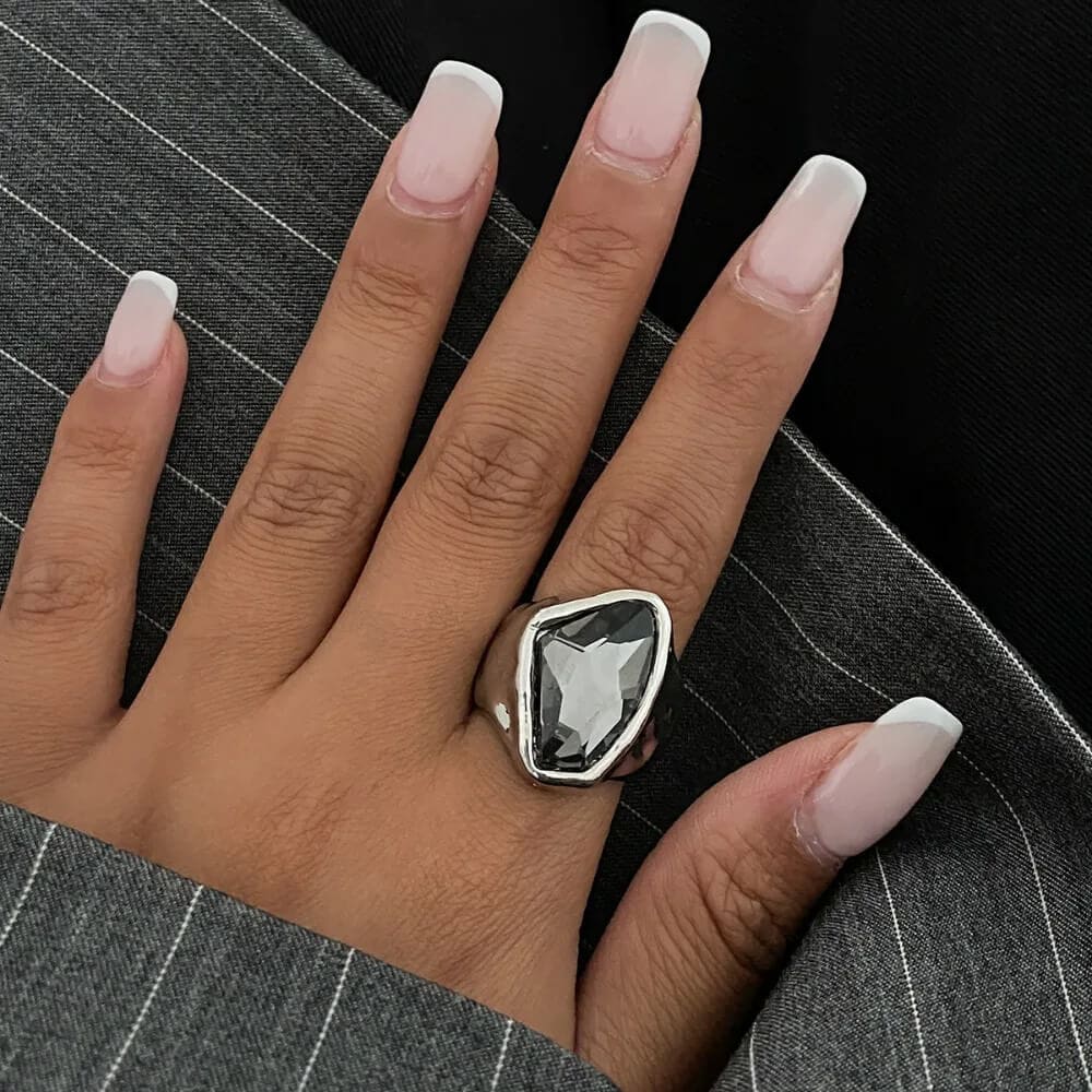 Minimalist Aesthetic Silver Ring Set