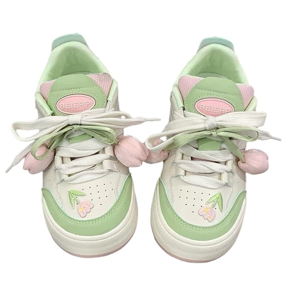 Mint Green Tulip Sneakers