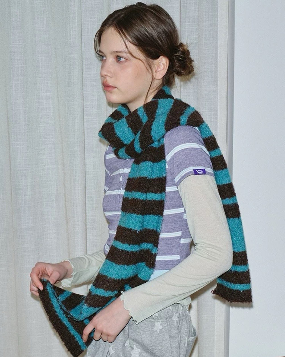 NYC Downtown Girl Striped Scarf
