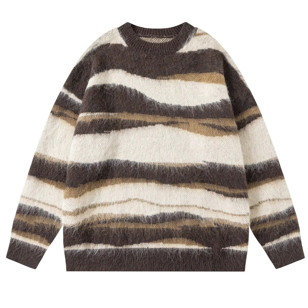 Oversized Striped Knit Sweater