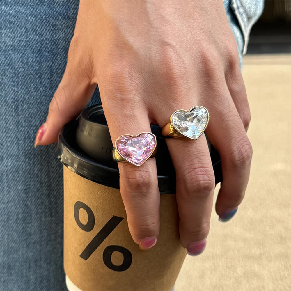 Blush Oversized Heart Ring