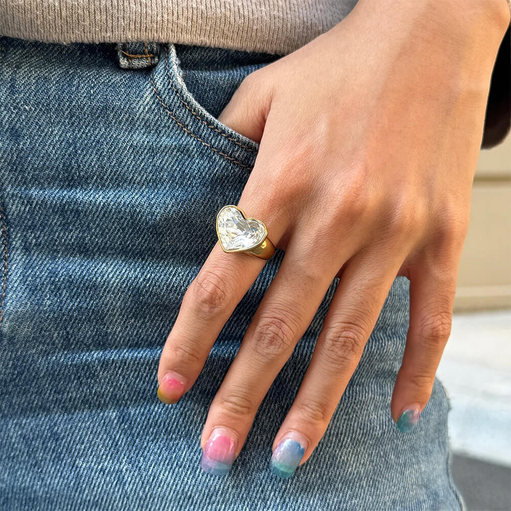 Blush Oversized Heart Ring