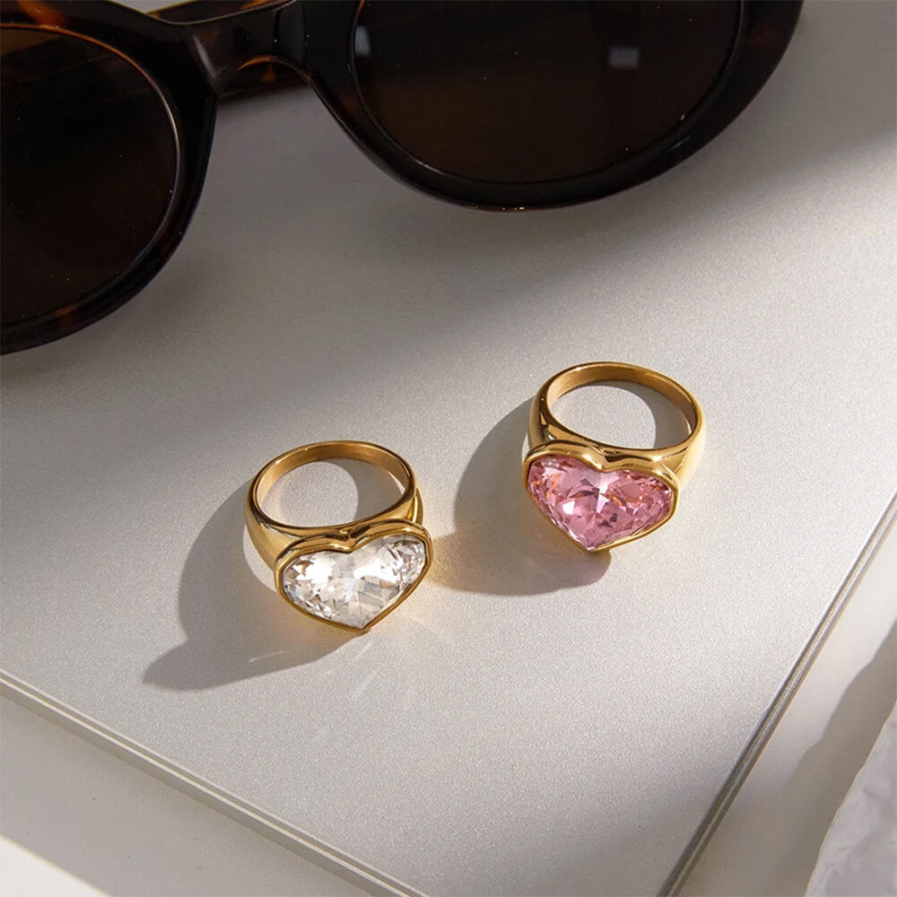Blush Oversized Heart Ring