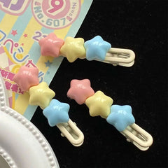 Pastel Stars Hair Clip 2pcs Set