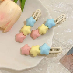 Pastel Stars Hair Clip 2pcs Set