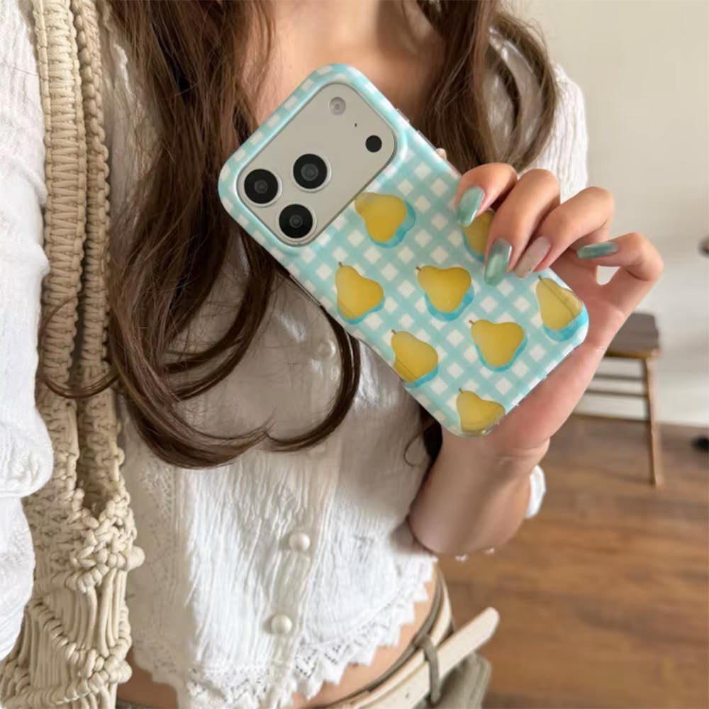 Pear Checkered iPhone Case