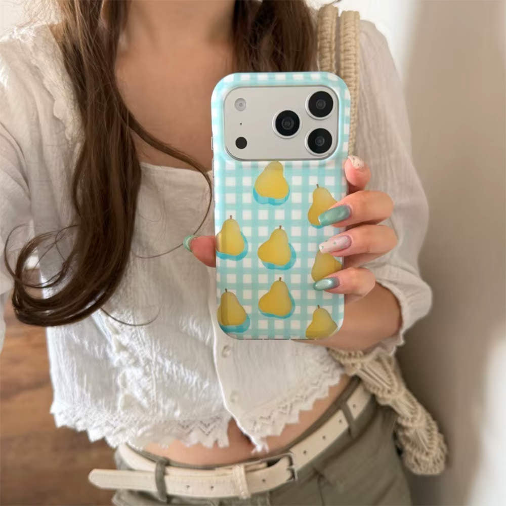 Pear Checkered iPhone Case