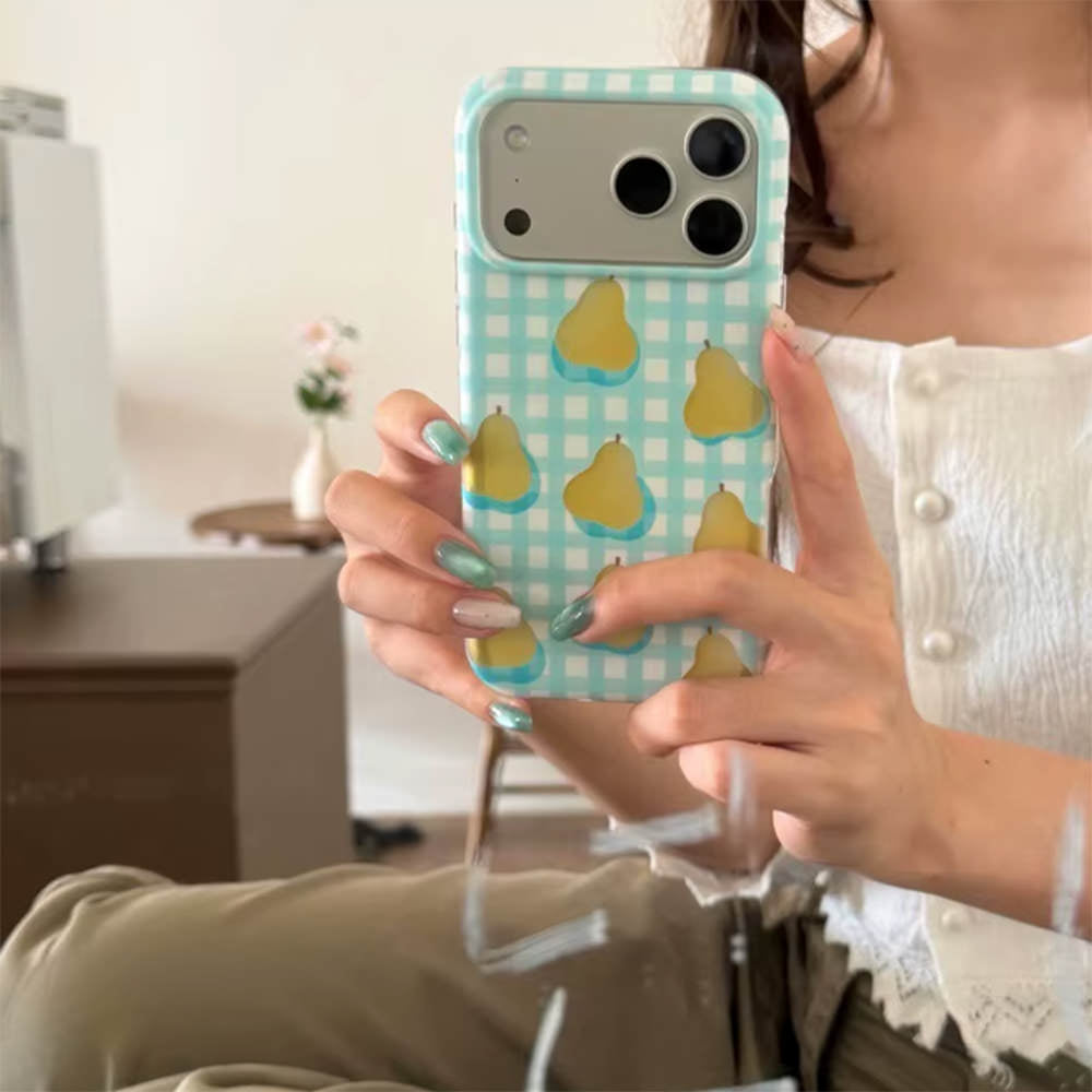Pear Checkered iPhone Case