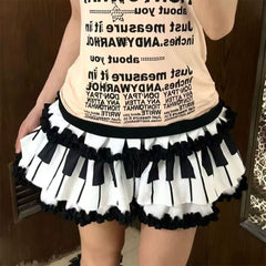 Play Me Something Piano Ruffle Mini Skirt