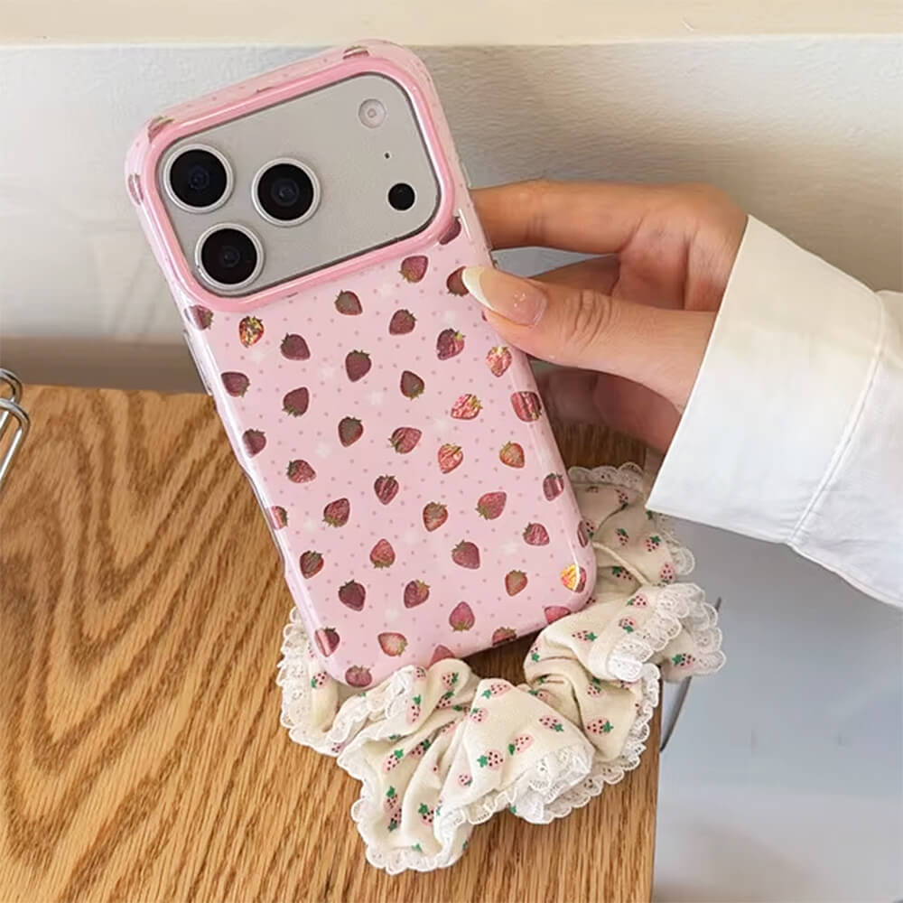Pink Strawberry iPhone Case