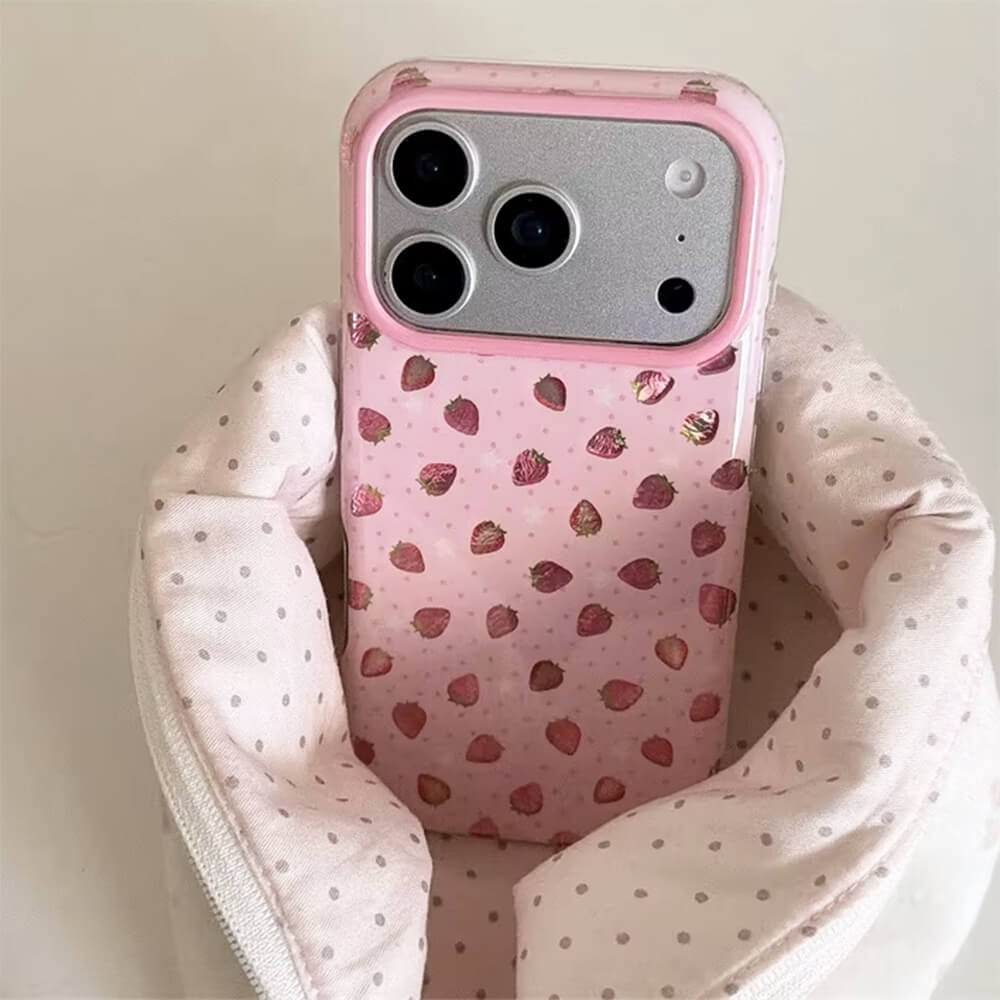 Pink Strawberry iPhone Case