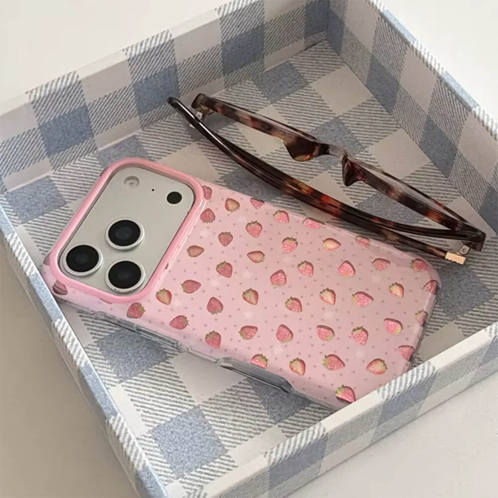 Pink Strawberry iPhone Case