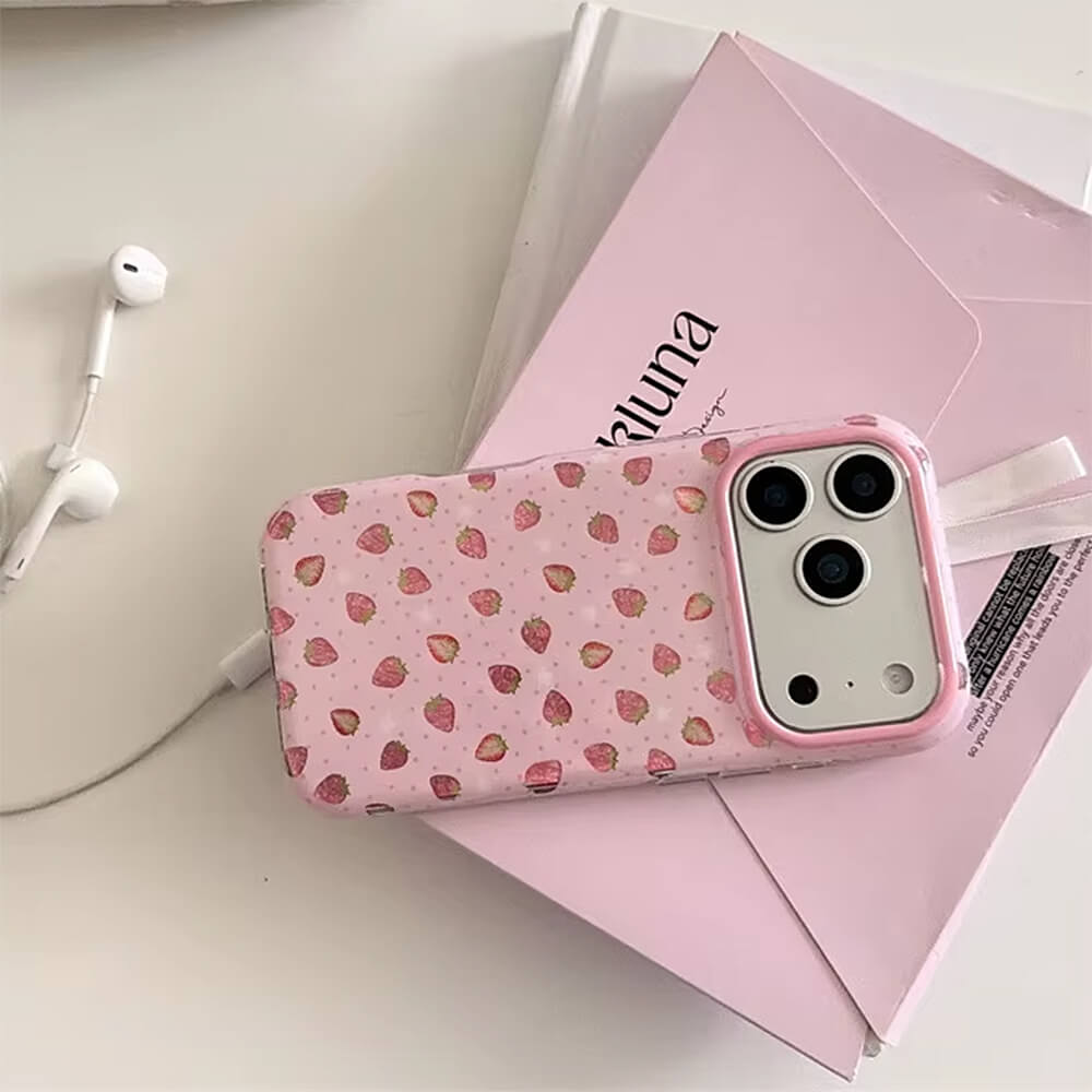 Pink Strawberry iPhone Case
