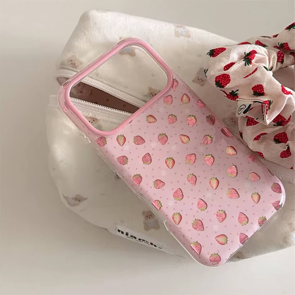 Pink Strawberry iPhone Case