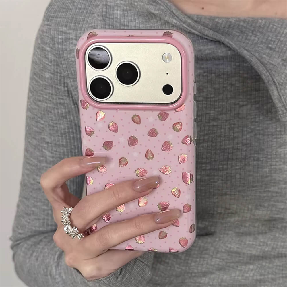 Pink Strawberry iPhone Case