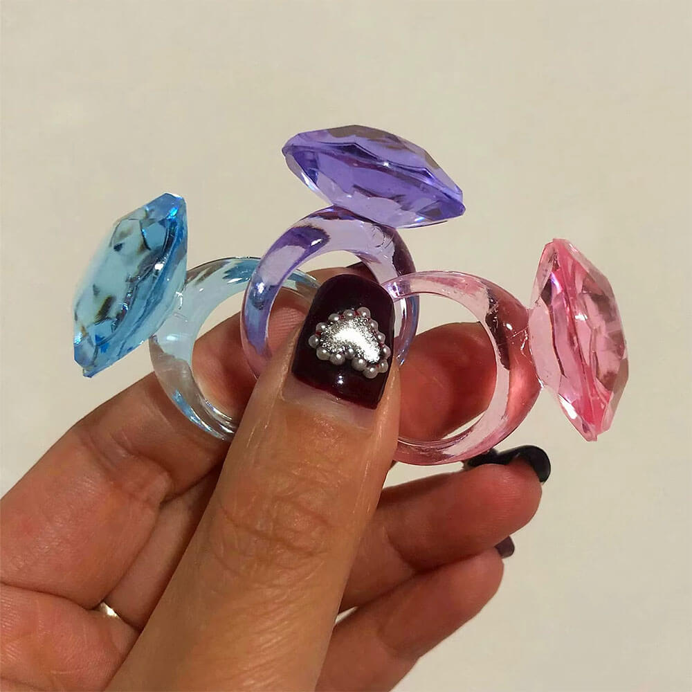 Plastic Diamond Indie Ring