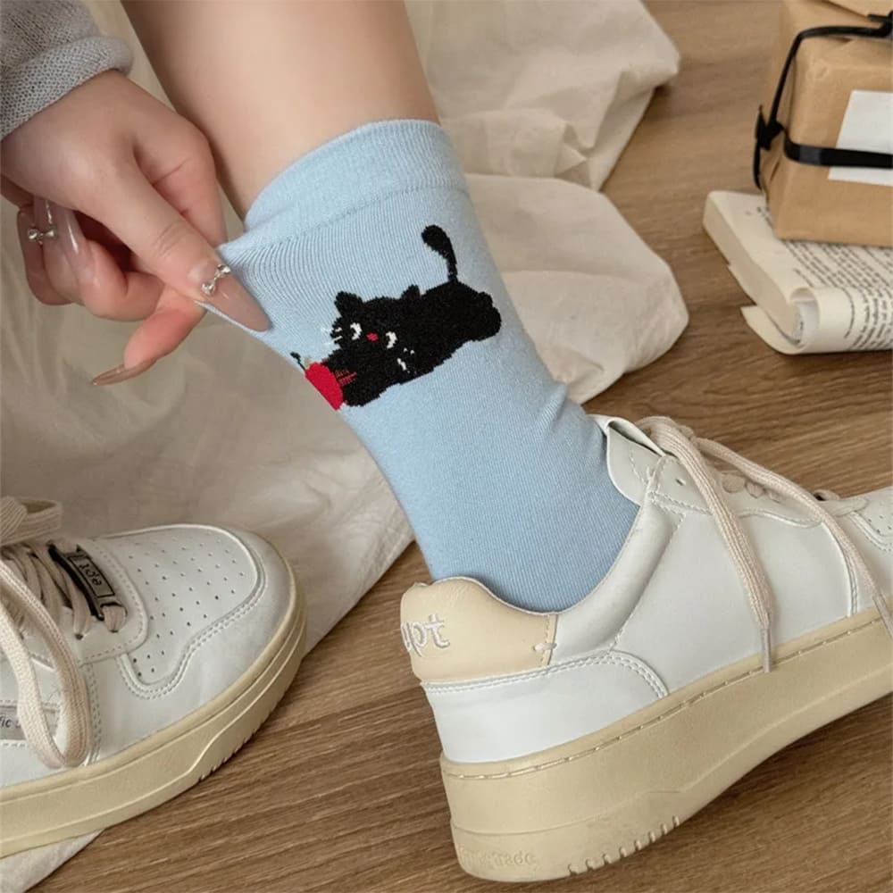 Playful Cat Crew Socks