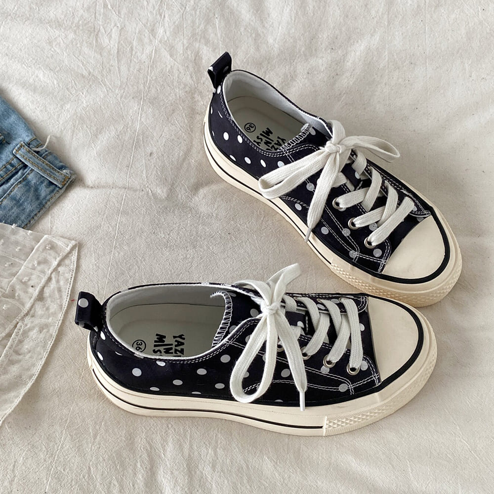 French Girl Polka Dot Canvas Shoes