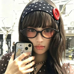 Polka Dot Button Headband