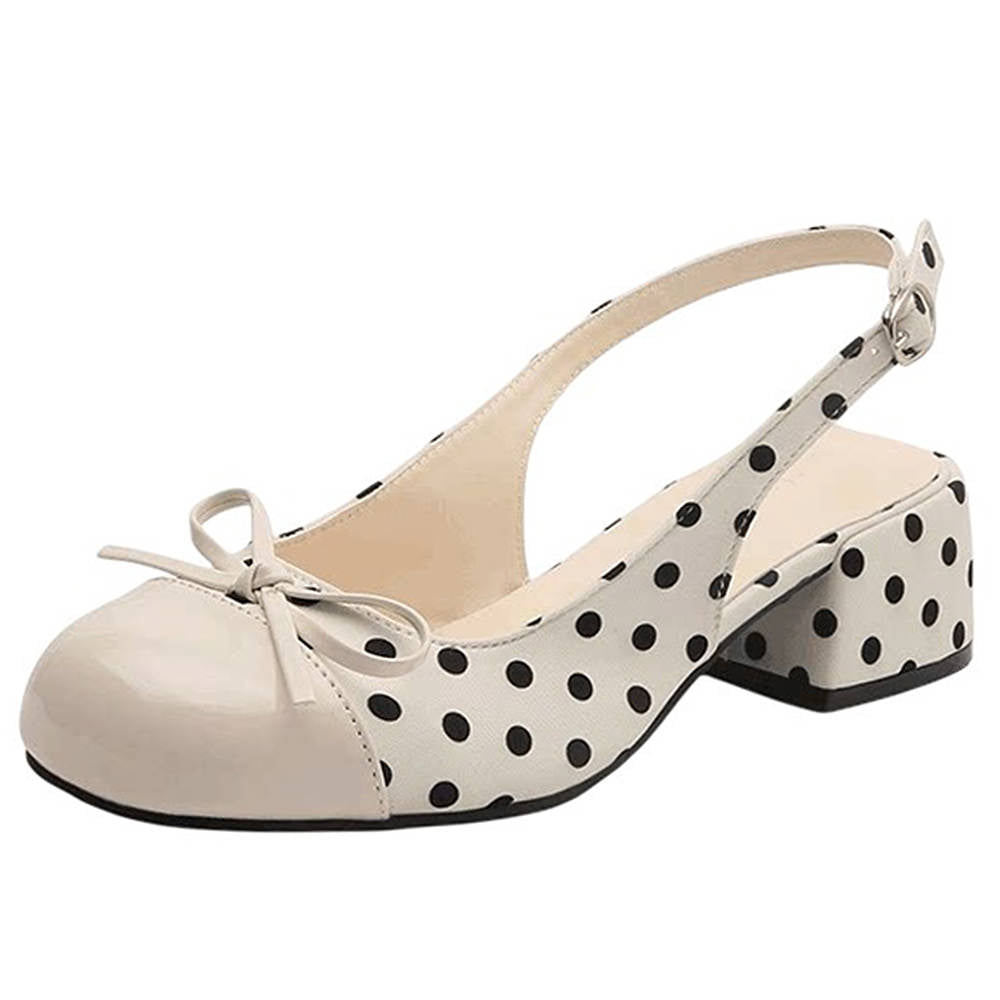 Princess Mood Polka Dot Slingback Sandals
