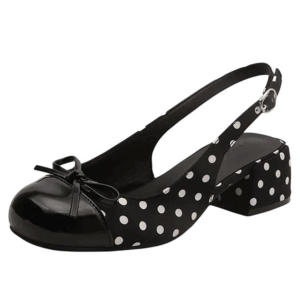 Princess Mood Polka Dot Slingback Sandals