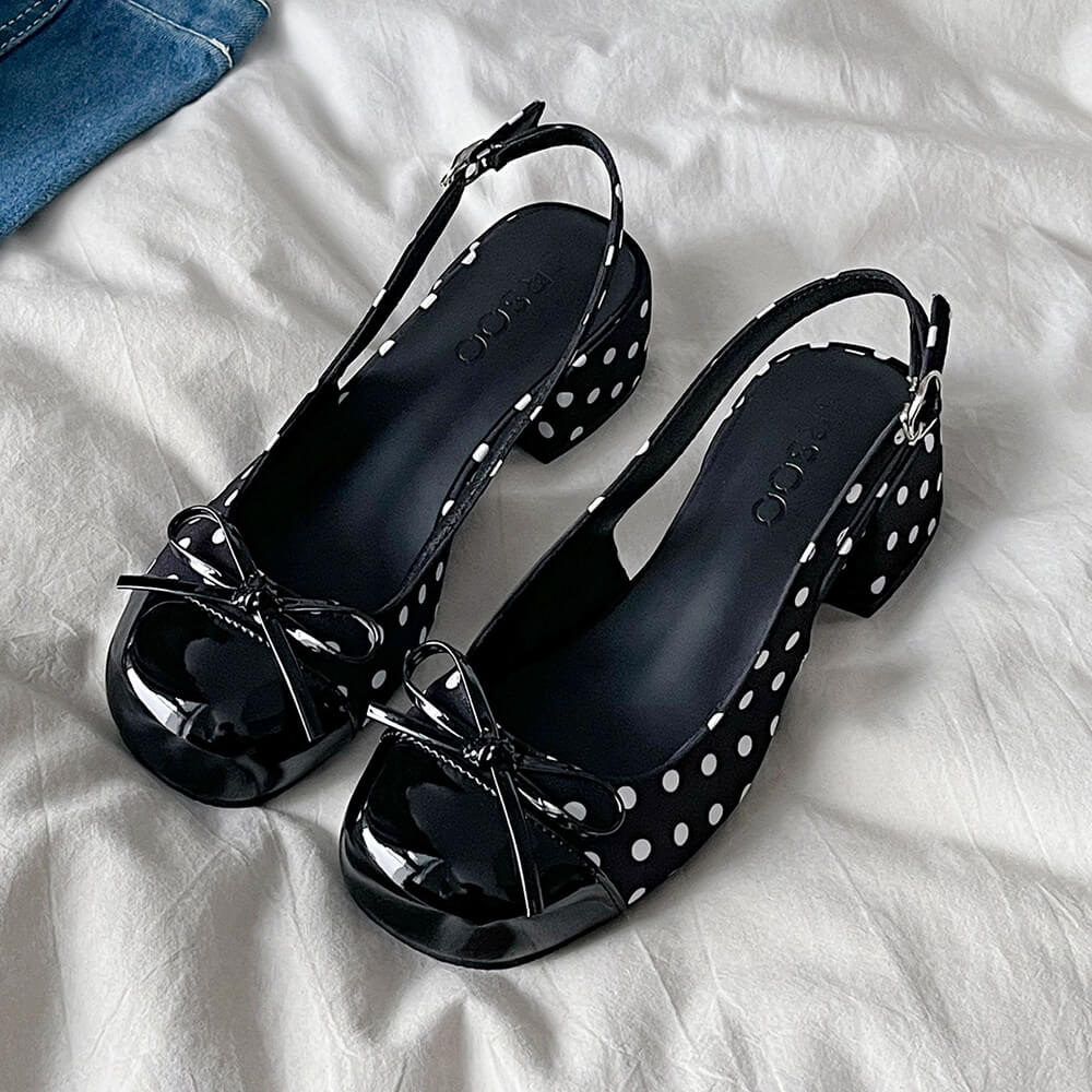 Princess Mood Polka Dot Slingback Sandals