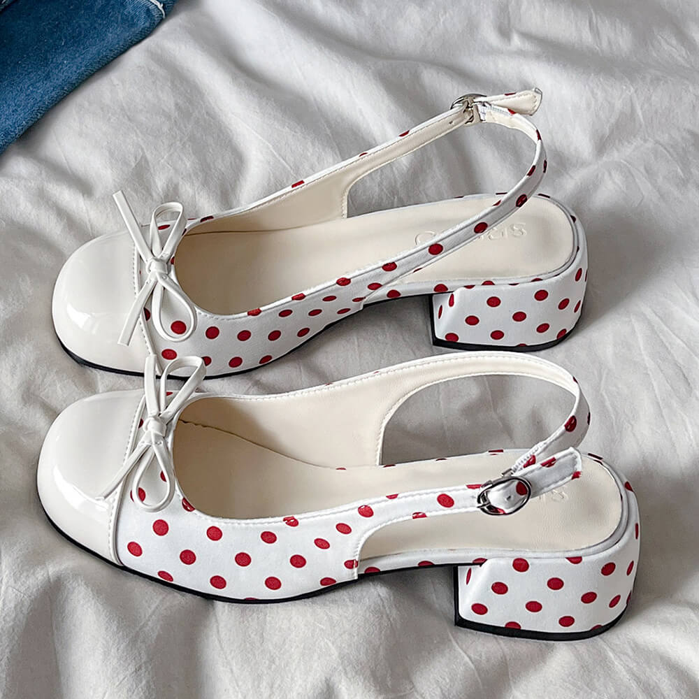 Princess Mood Polka Dot Slingback Sandals