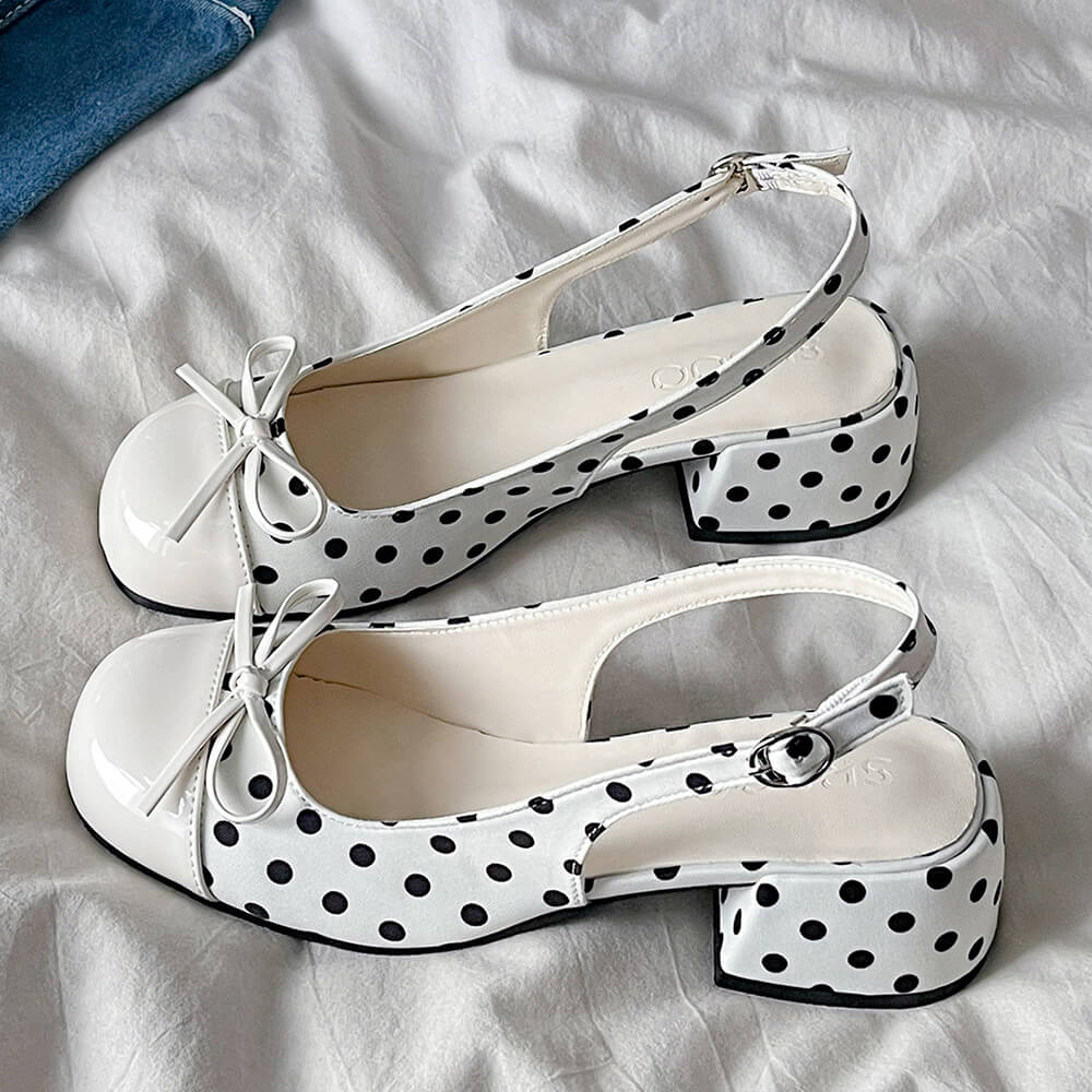 Princess Mood Polka Dot Slingback Sandals