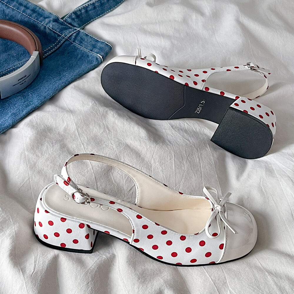 Princess Mood Polka Dot Slingback Sandals