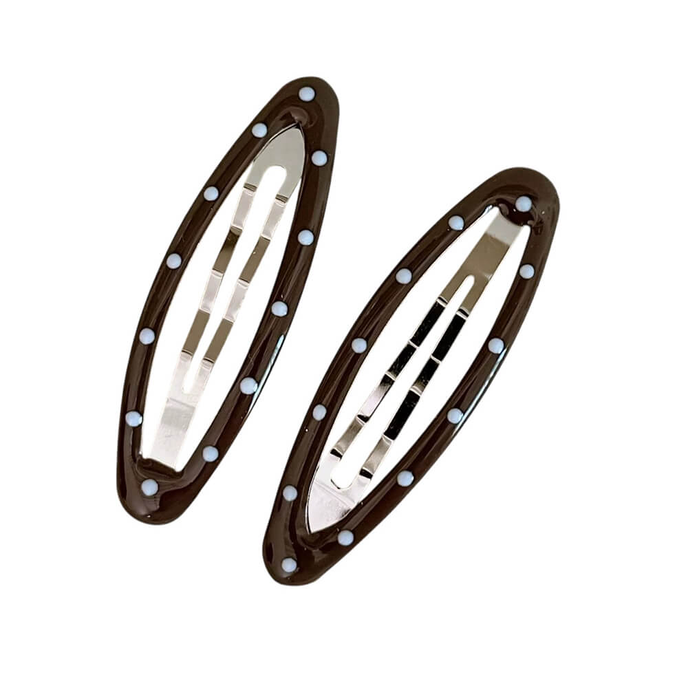 Polka Dot Snap Hair Clip 5 pcs Set