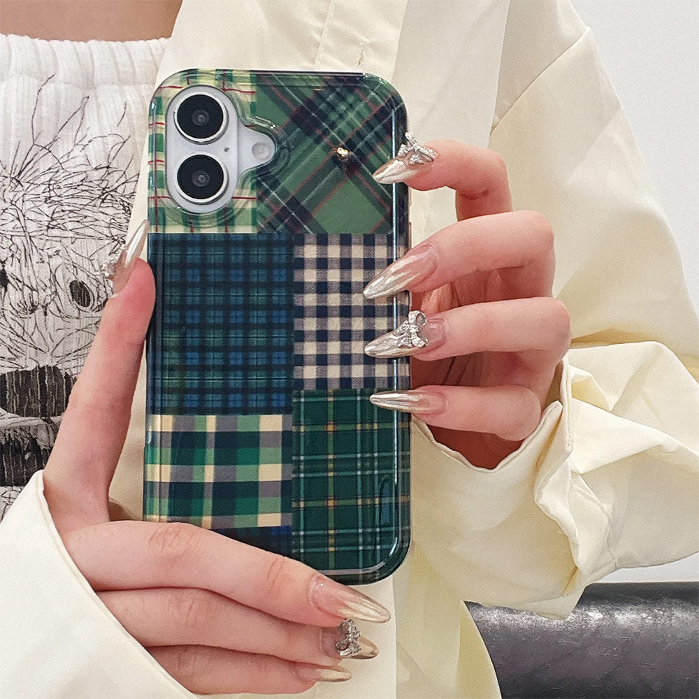 Preppy Green Patchwork iPhone Case