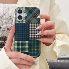 Preppy Green Patchwork iPhone Case