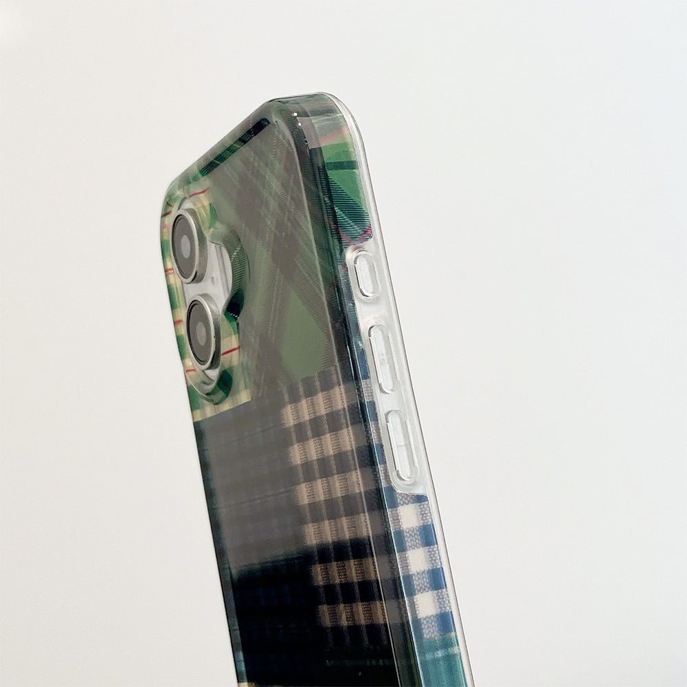 Preppy Green Patchwork iPhone Case