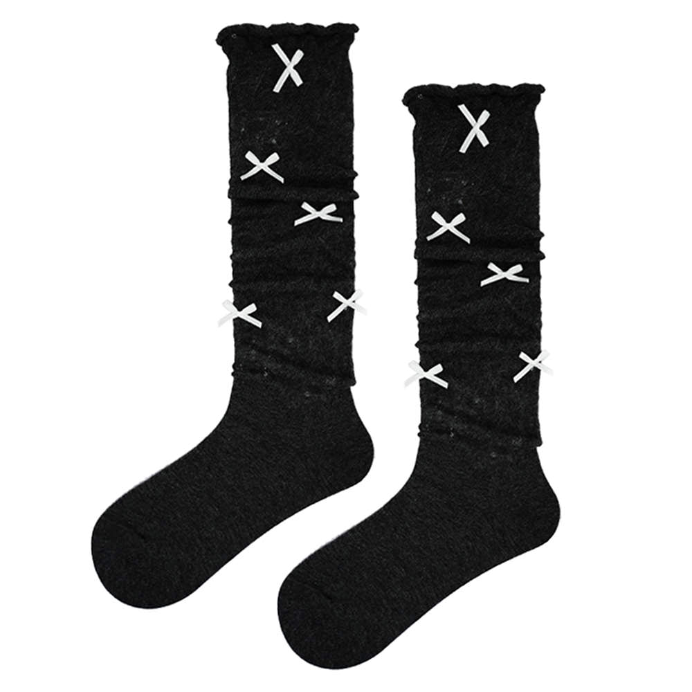 Preppy Knee High Socks with Bows