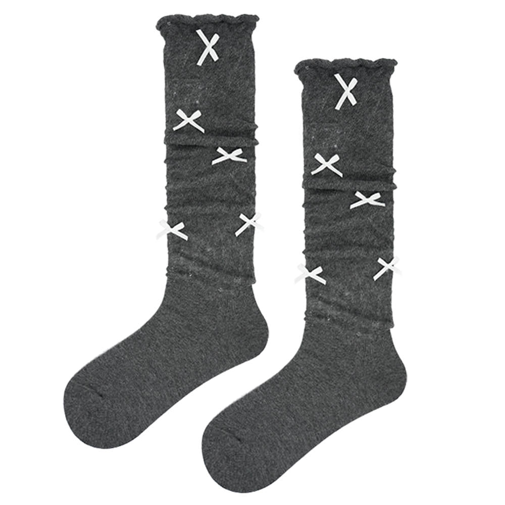 Preppy Knee High Socks with Bows