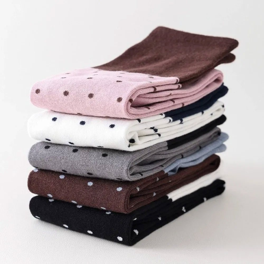 Preppy Polka Dot Knee High Socks