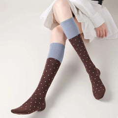 Preppy Polka Dot Knee High Socks