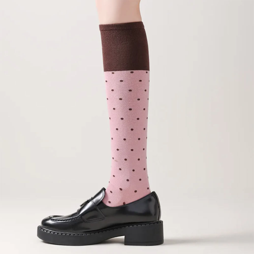 Preppy Polka Dot Knee High Socks