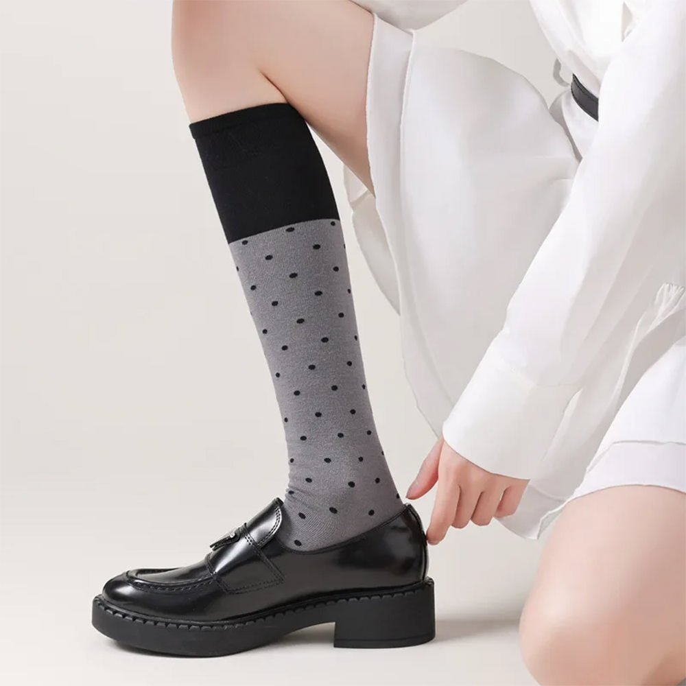 Preppy Polka Dot Knee High Socks