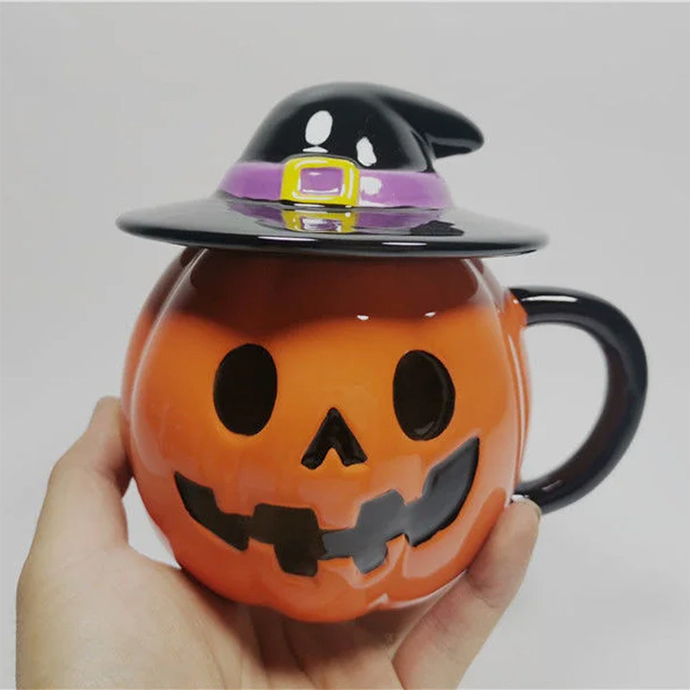 Pumpkin in Witch Hat Ceramic Mug