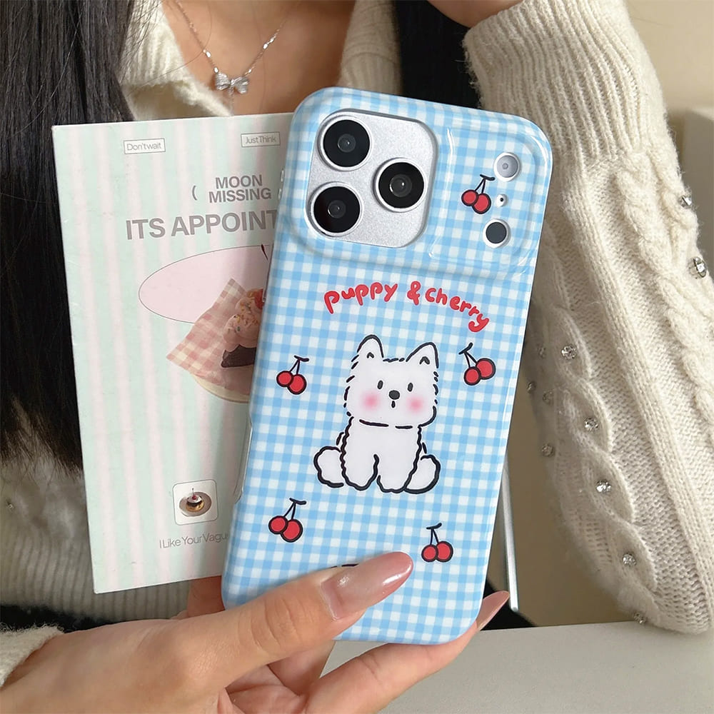 Puppy & Cherry iPhone Case