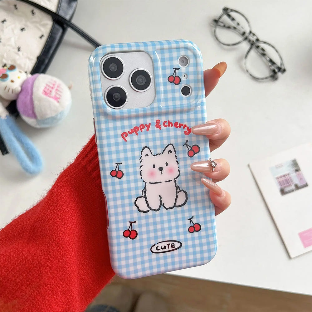 Puppy & Cherry iPhone Case