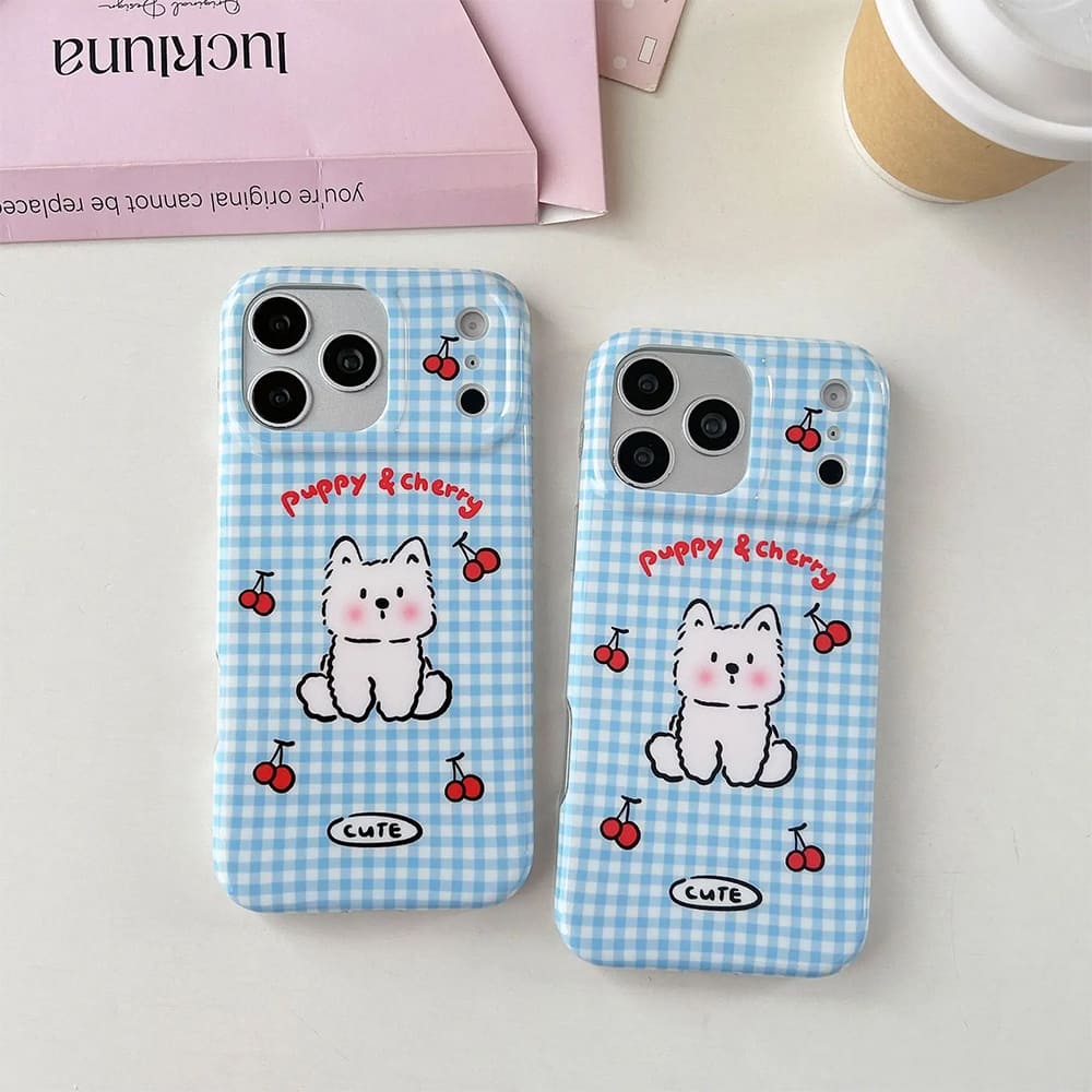 Puppy & Cherry iPhone Case