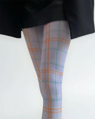 Purple Check Pattern Tights
