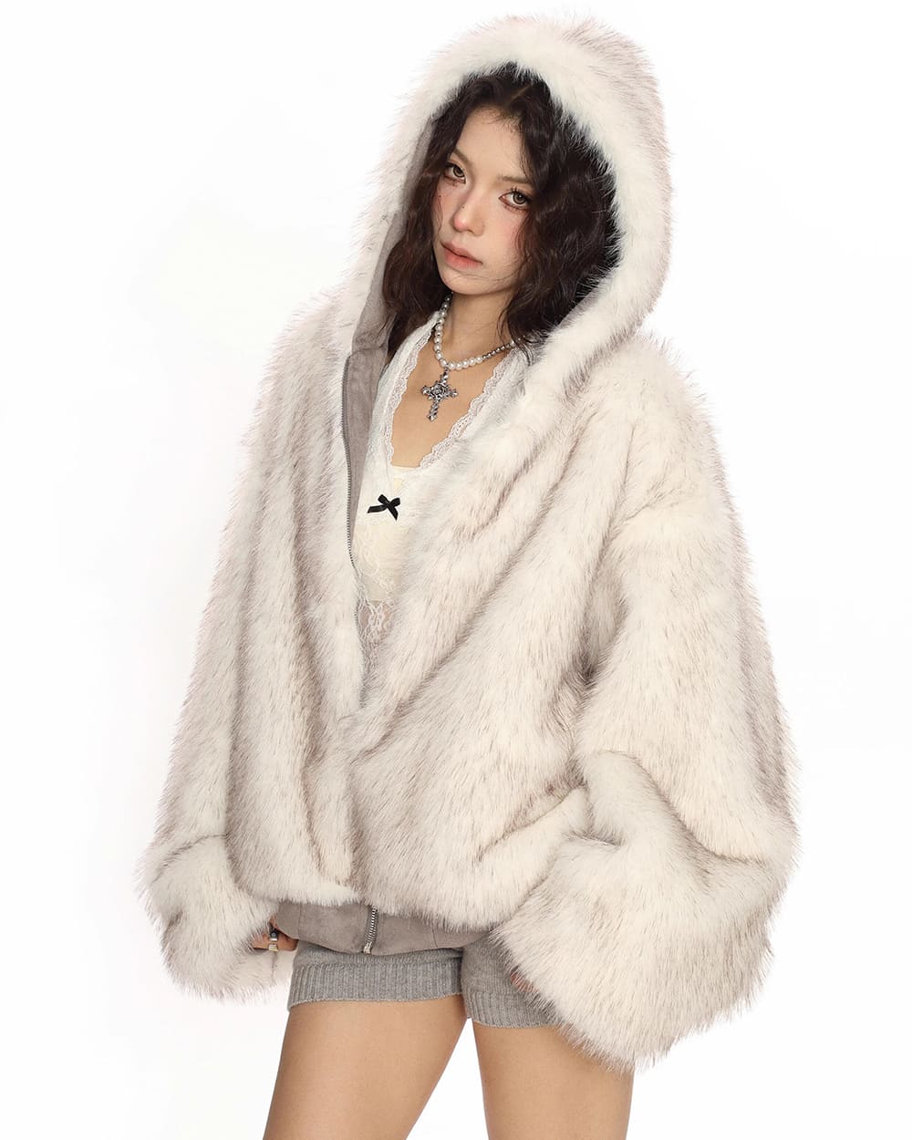 First Snow Reversible Fur Zip Jacket