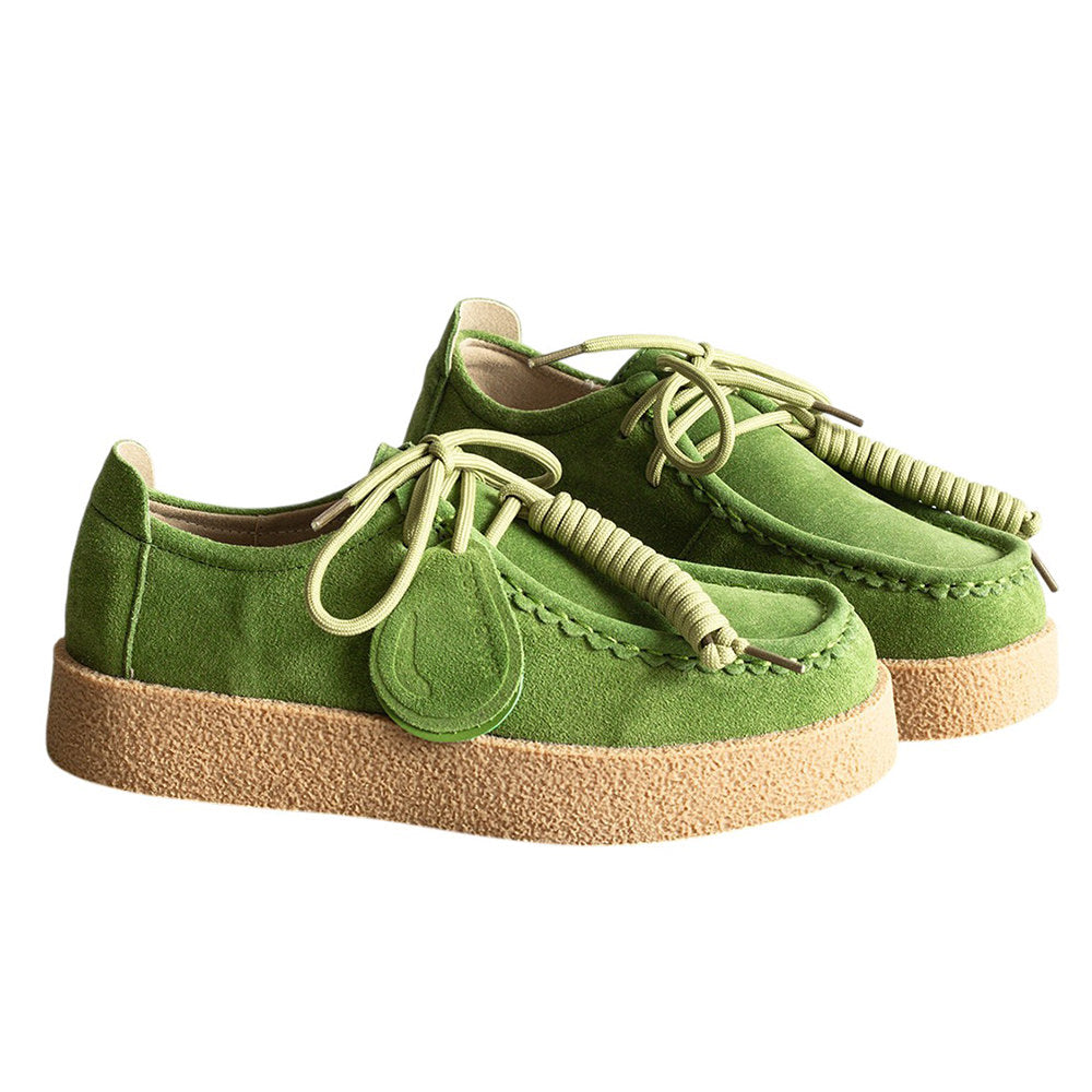 Round Toe Suede Platform Lace Up Shoes