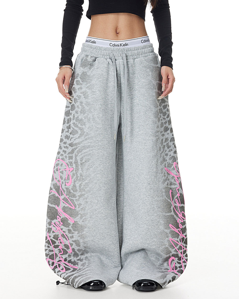 Skater Girl Leopard Print Sweatpants