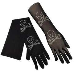 Skull Rhinestone Gloves